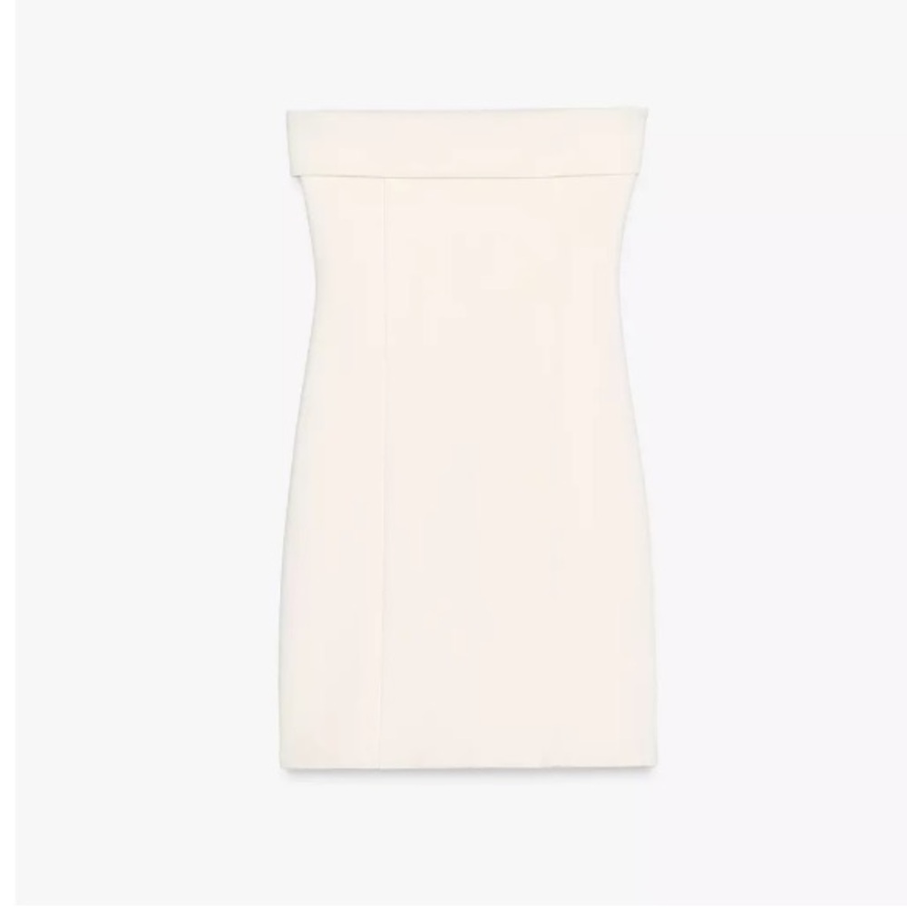 Zara Strapless Cream Dress